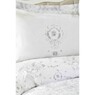 Набор постельное белье с покрывалом Karaca Home - Quatre delux silver 2019-2 серебро евро