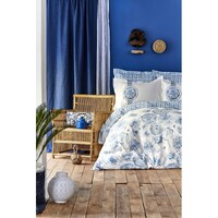 Постельное белье Karaca Home - Felinda mavi 2019-2 пике 220*230 евро