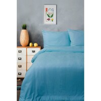 Постельное белье Lotus Отель - Сатин Страйп голубой 1*1 семейный