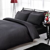 Двуспальный евро комплект ТАС Premium Basic Black Сатин-Stripe