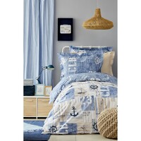 Постельное белье Karaca Home - Sandes indigo 2019-2 ранфорс подростковое (svt-2000022216333)